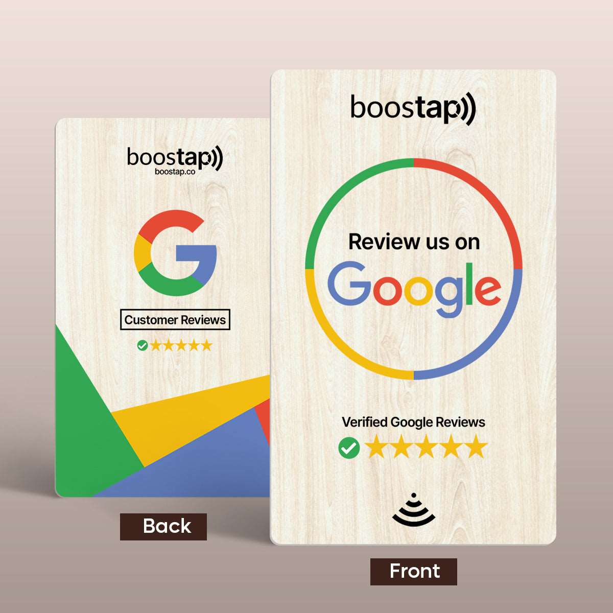 Boostap® Google Reviews Card - Wooden - Boostap® Review Cards