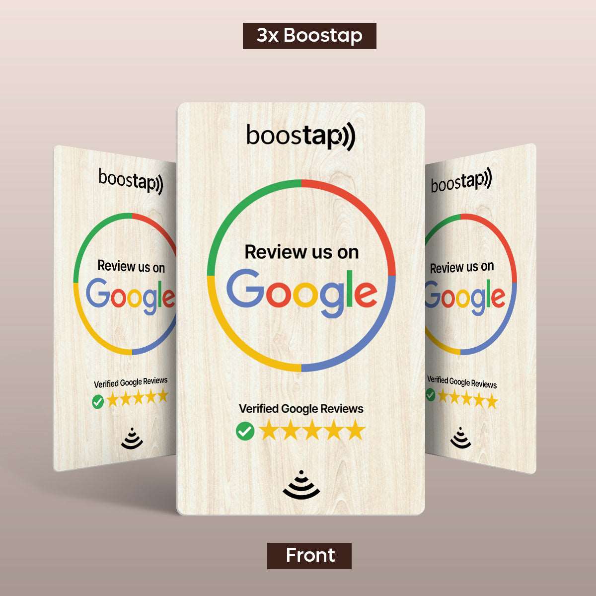 Boostap® Google Reviews Card - Wooden - Boostap® Review Cards