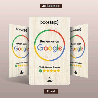 Boostap® Google Reviews Card - Wooden - Boostap® Review Cards