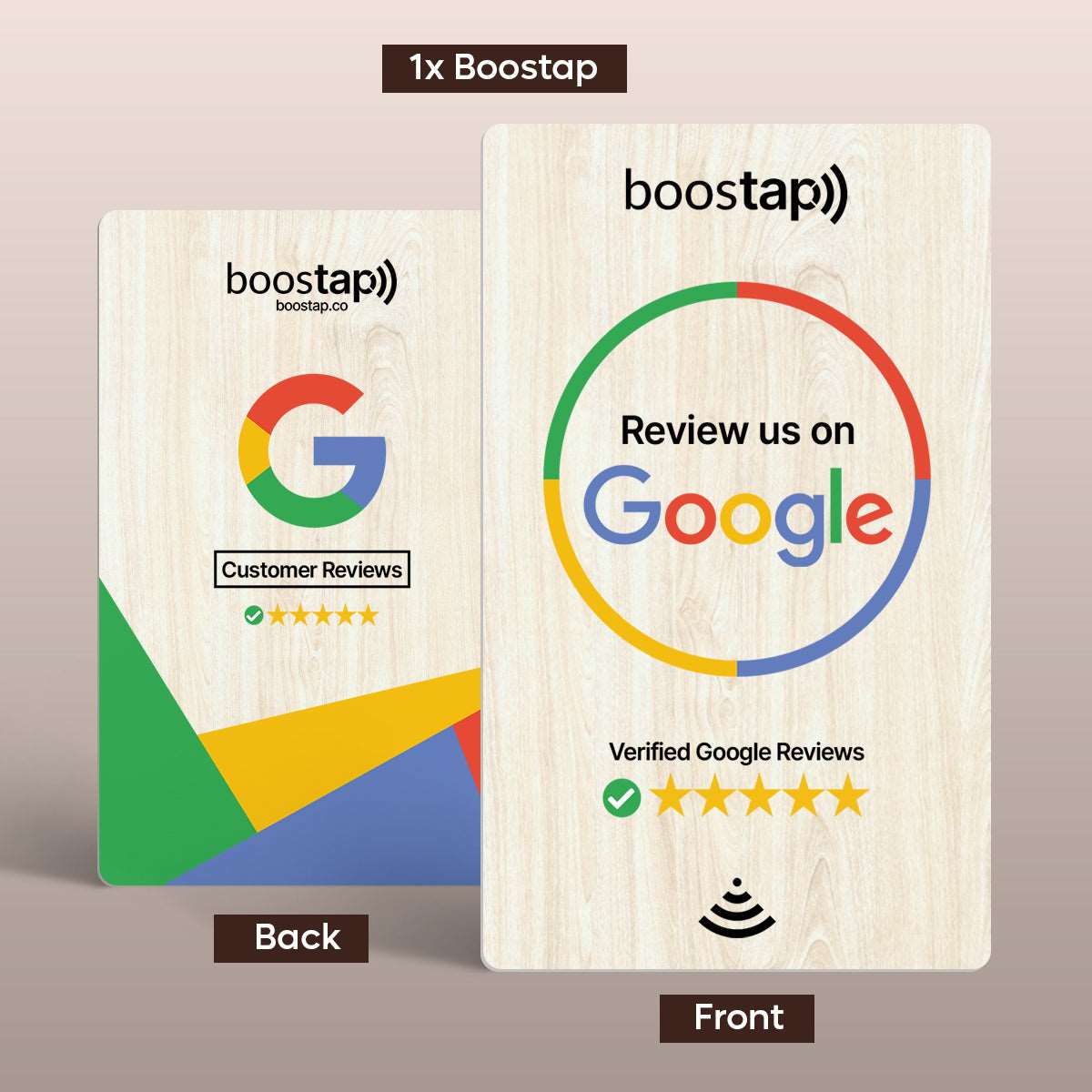 Boostap® Google Reviews Card - Wooden - Boostap® Review Cards